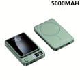 thumbnail image 1 of 1PC 5000/10000mAh Mobile Power Bank, 22.5W/PD20W Super Fast Charge, Magnetic Suction Wireless Charging Bank, Portable Phone Charger Suitable For Android/Apple Devices (USB, Type-c), LED Power Display, 1 of 5