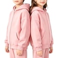 thumbnail image 6 of mgoYE Boys Girls Zip Up Hoodies Teen Fleece Full-Zip Sweatshirts Jacket Casual Fall Hoodie with Pocket(Pink,5-6 Years), 6 of 7