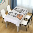 thumbnail image 4 of Yayeee Tablecloths 60" x 60" Rectangle Wrinkle Resistant Party Table Cover, Gray Cute Chubby Cat, 4 of 8