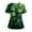 24# Army Green, variant on Women's Shamrock Print Scrub Top - St. Patrick's Day V-Neck Short Sleeve Medical Workwear with Pockets Blue 4XL