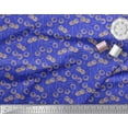 thumbnail image 2 of Soimoi Blue Poly Georgette Fabric Cherries Fruits Printed Fabric 1 Yard 52 Inch Wide, 2 of 3