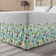 thumbnail image 1 of Animals Bed Skirt, Repeating Nature Themed Demonstration of Silhouette Style Forest Sun and Trees, Elastic Bedskirt Dust Ruffle Wrap Around for Bedding Decor, 4 Sizes, Multicolor, by Ambesonne, 1 of 2