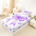 thumbnail image 5 of spefrowx Watercolor Butterfly Bow Twin Sheets for Teens, Purple Girl Love Bows Quote Bedding, 3 Pieces, 1 Flat Sheet, 1 Fitted Sheet and 1 Pillowcase, 5 of 6