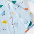 thumbnail image 4 of LNMQLPDBS Boys Button Down Shirt Long Sleeve Dinosaur Pattern Printed Shirts with Chest Pocket Lapel Blouse for Toddler Baby Boy Gifts Kids Cute Tops for Party School Family Photo ﻿ Blue 5-6 Years, 4 of 7