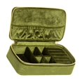 thumbnail image 4 of Caja organizadora de joyas con doble cremallera, estuche de colección portátil para guardar joyas. Aguacate Verde, 4 of 9