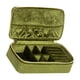 thumbnail image 4 of Organizador de joyas con doble cremallera, separador extraíble, portátil, de terciopelo. Aguacate Verde, 4 of 9