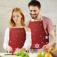 thumbnail image 3 of Red Christmas Snowflake Apron-Garden Aprons for Women with Pockets-Cotton Linen Waterproof Kitchen Cooking Gardening Aprons Adjustable for Kitchen,Cooking,BBQ and Salon 32"x27", 3 of 7