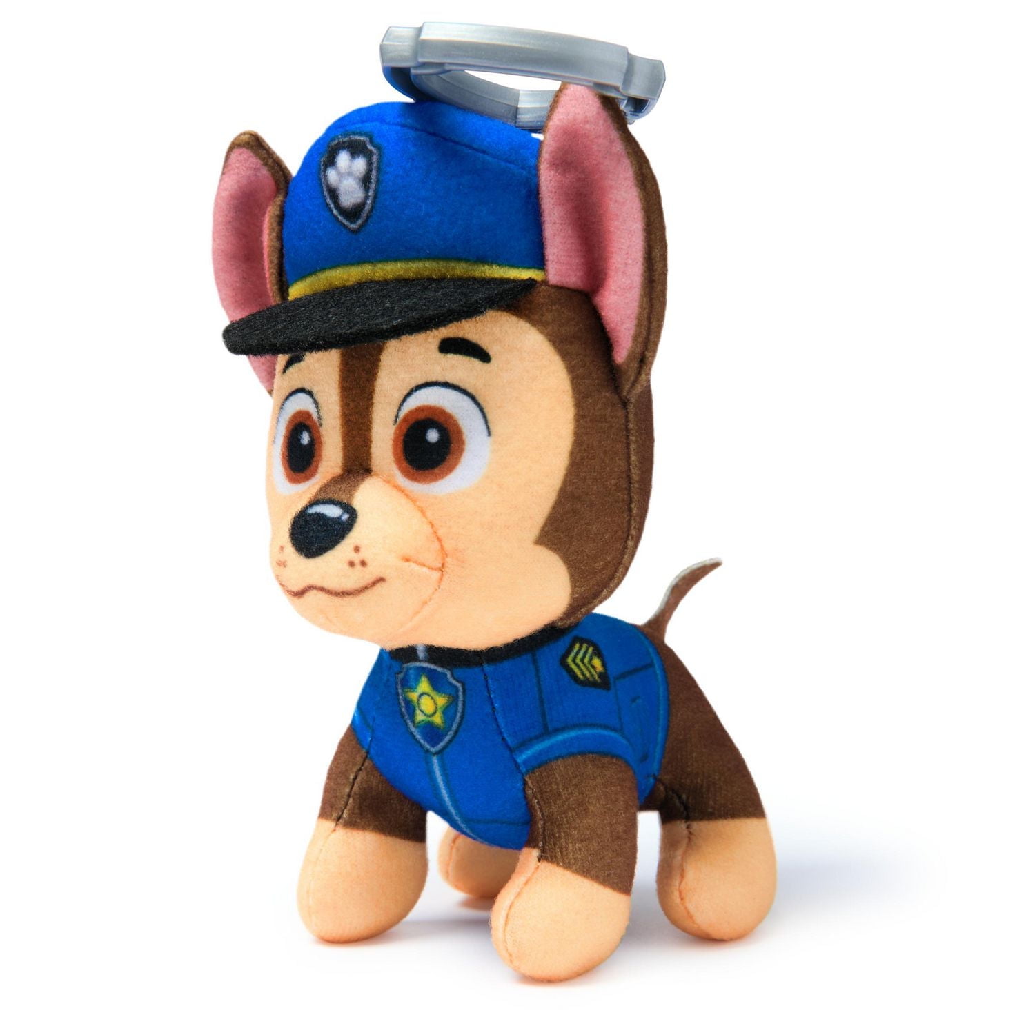PAW Patrol: Rescue Wheels, 4-Inch Chase Plush Toy, Miniature Stuffed Animals with Keychain Clip, Kids Toys for Boys and Girls 3+