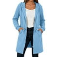 thumbnail image 3 of Meichang Womens Long Zip Up Hoodie with Drawstring Waist Hooded Sweatshirt Fall Casual Long Sleeve Full Zip Hoodies Jacket with Pockets, 3 of 10