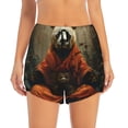 thumbnail image 4 of Lsque Jungle Meditating Panda Printed Women's Running Shorts with Liner Pockets,Elastic Quick Dry Workout Athletic Gym Yoga Shorts,Womens High Waist Shorts-Medium, 4 of 9