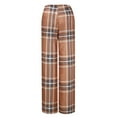 thumbnail image 6 of Giftesty Pants for Women Women Fashion Casual Plaid Print Button Straight Slim Fit Suit Pants, 6 of 9