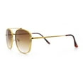 thumbnail image 6 of Mens Classic Double Bridge Rectangular Metal Rim Mobster Sunglasses Gold - Brown, 6 of 7