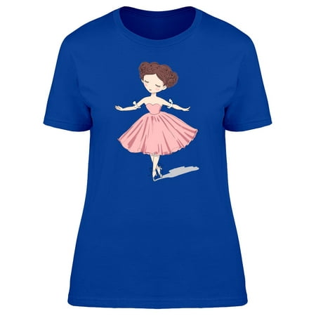 Cute Ballerina Girl Dancing Tee Women's -Image by Shutterstock