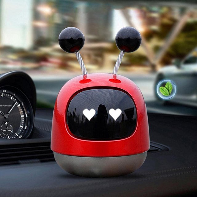 Difusor del salpicadero del coche (rojo, sabor a pomelo), adorno difusor de aire robot, accesorios de decoración interior del coche para mesa, dormitorio, sala de estar, oficina JM JM