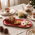 thumbnail image 2 of Large Christmas Wooden Serving Tray With Holiday Print,Red Oval Dessert Platter For Bread,Cookies,Party Snacks And Festive Table Decor, 2 of 6