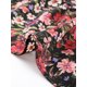thumbnail image 5 of Vestido de manga larga INSPIRE CHIC para mujer, con escote en V, floral, con cintura fruncida, volantes, corte A, hasta la rodilla, en rojo y negro, 5 of 6