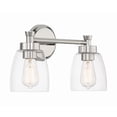 thumbnail image 5 of Craftmade Henning 2 Light Vanity, Clear Glass, Polished Nickel, 12716PLN2, 5 of 7