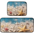 thumbnail image 7 of SKYSONIC Beach Sand Starfish Kitchen Mats and Rugs Blue Wooden Board Floor Runner Area Rug Washable Carpet Perfect for Living Room Bedroom Entryway,19.7"x27.6"+19.7"x47.2", 7 of 7