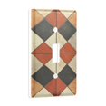 thumbnail image 2 of Yayeee Toggle Light Switch Wall Plate 1-Gang 4.5"x2.7" Home Decorative Outlet Cover, Checkered Pattern, 2 of 7