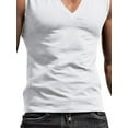thumbnail image 4 of DYMADE Men Spliced V-Neck Summer Tank Home Classic Casual Style Slim T-Shirts Top, 4 of 4