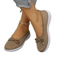 thumbnail image 5 of Comfortable Walking Flats,Dressy Flat Shoes,Women Rhinestone Buckle Flat Shoes Black Round Toe Ankle Strap Ballet Flats Comfortable Dressy Walking Flats,Light Brown 6.5, 5 of 6