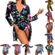 thumbnail image 4 of MKLEKYY Trajes De Baño Mujer Women Floral Print Swimsuits Deep V Neck Swimwear Women 2 Bathing Suit Sexy Monokini Suits Summer Wear Beach Cover Ups, 4 of 4