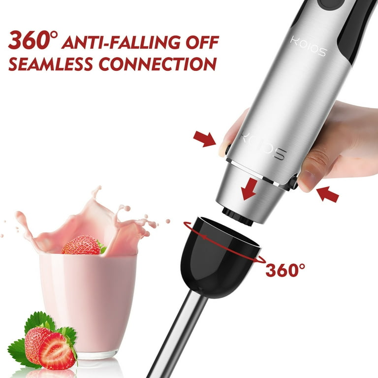 Koios 4-in-1 Multifunctional Hand Immersion Blender, 800W 12 Speed 304 Stainless Steel Stick Blender, Hb-2050 Black, Size: 5.27 x 9.92 x 3.46, Red