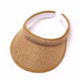 thumbnail image 3 of Straw Visor Sun Hat Women's Breathable Sun Visor → Adjustable Straw Brim Upf 50+ Outdoor Hat (One Size) for Running, Travel & Beach, Dark Khaki One Size, 3 of 4