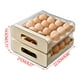 thumbnail image 3 of Contenedor para guardar huevos en el refrigerador | Organizador de huevos automático con ruedas | Bandeja para 24 huevos con tapa, 3 of 5