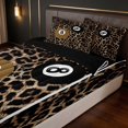 thumbnail image 2 of Erosebridal Lucky 8 Zipper Queen Comforter Set 4-Piece Set, Tan Leopard Front, Black Reversible, 2 of 7