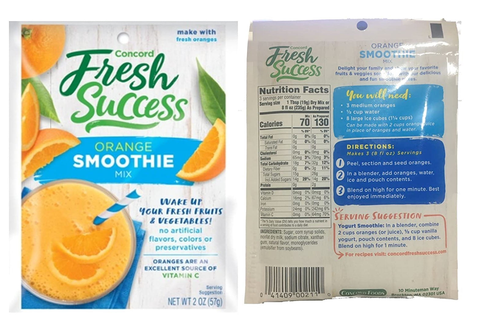Concord Foods Orange Smoothie Mix, 2 oz