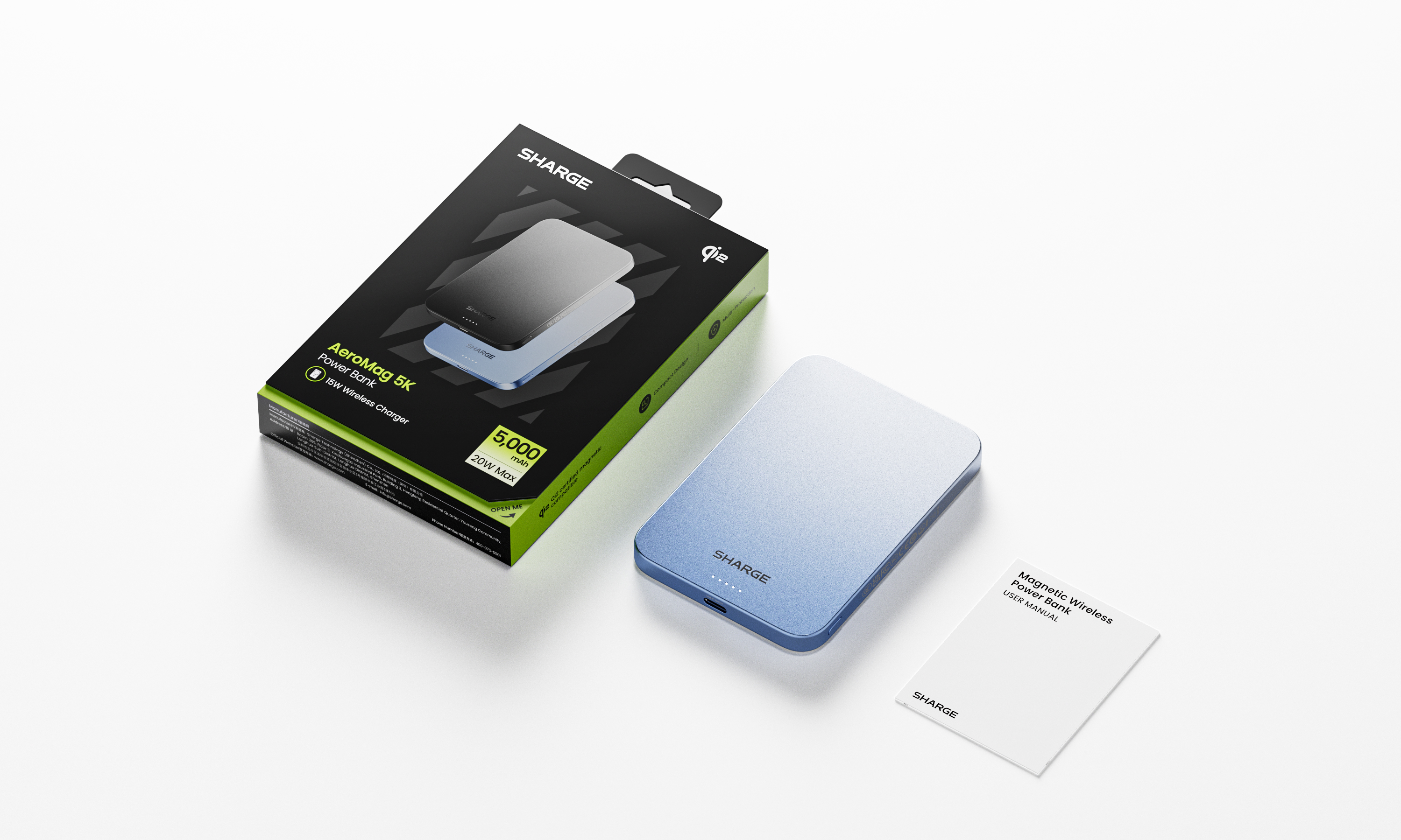 AeroMag Magsafe Portable Charger,Ultra-Slim 10,000mAh Magnetic Power Bank, Qi2 Fast Charging Battery Pack Designed for iPhone 17 Pro/16/15/14