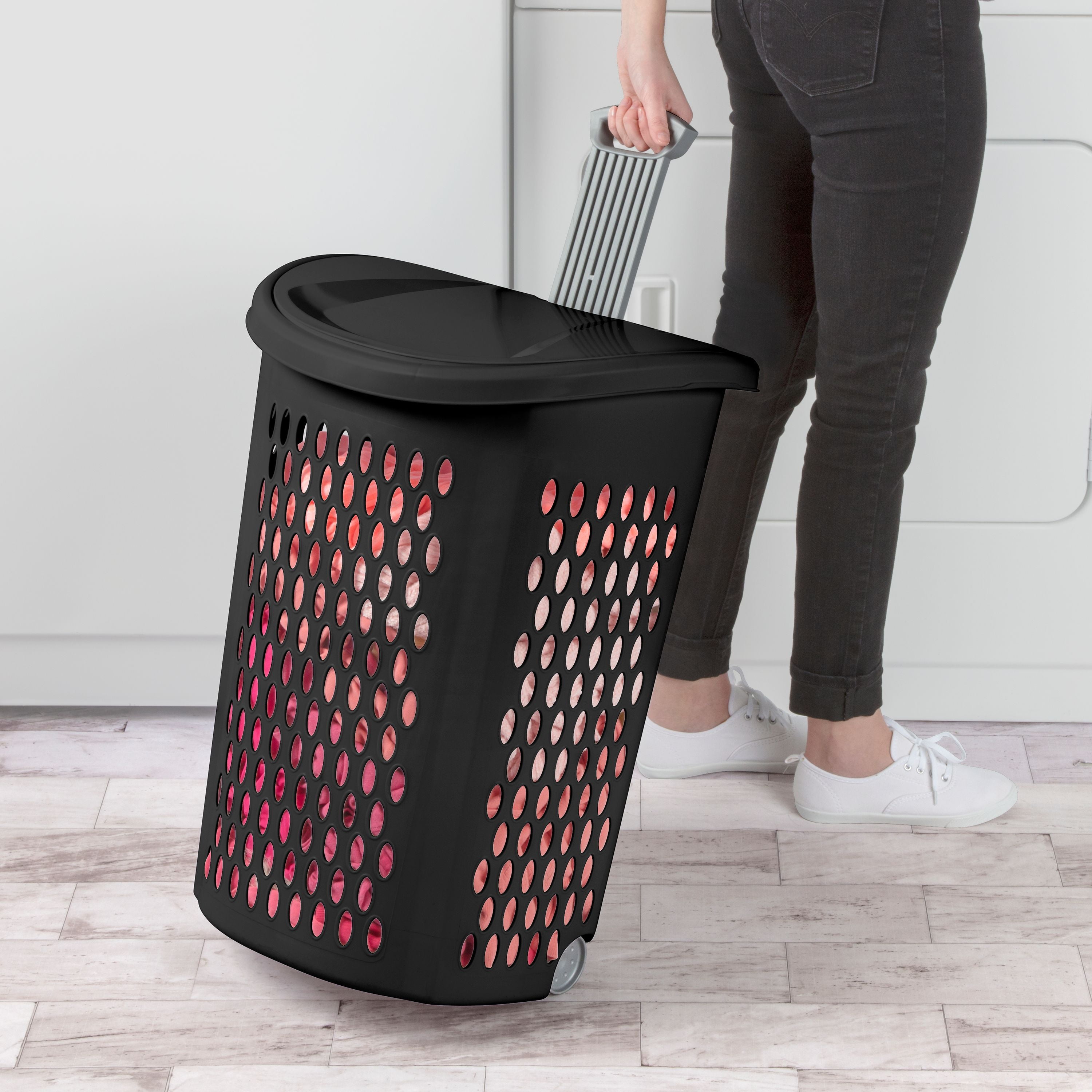 Sterilite Ultra Black Wheeled Hamper - Walmart.com - Walmart.com