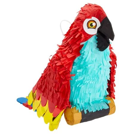 Small Parrot Pinata for Pirate Party Decorations, Tropical Birthday, 17x12x7 in