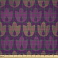 thumbnail image 2 of Ambesonne Dark Purple Fabric by the Yard Microfiber, Geometric Tulips Design, 10 Yards, Magenta Persian Orange, 2 of 2