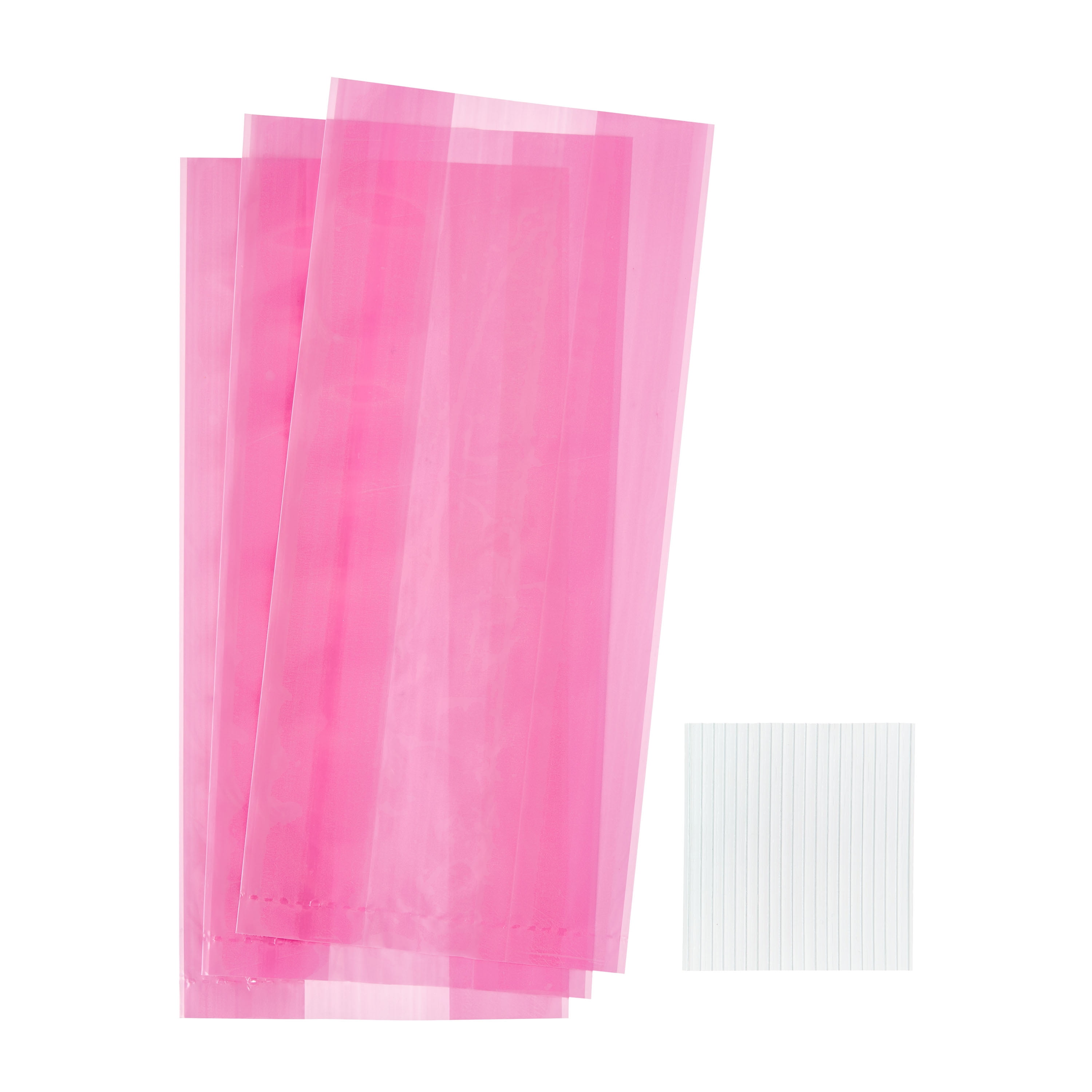 Pink Treat Bags with Twist Ties, 5" x 3" x 11", 20 Pieces, by Way To Celebrate