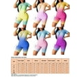 thumbnail image 3 of Gomelly Women Two Piece Outfit Crew Neck Sweatsuits Breathable Jogger Set Ladies Comfy Summer Lounge Sets Gradient T-Shirts+Shorts Blue Pink M, 3 of 3