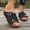 Black, variant on Sandals for Women Solid Color Wedge Slip On Open Toe Summer Heeled Mules for Beach Pool
