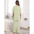 thumbnail image 4 of MINTREUS Lounge Sets for Women Knit Short Sleeve Tops and Long Pants Soft Comfy Pajamas Set Oversized 2 Piece Outfits S-2X, 4 of 8