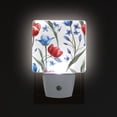 thumbnail image 3 of Blue Red Tulips Flowers Night Light 2 Pack LED Nightlight Plug into Wall Dusk to Dawn Sensor Soft White, 3 of 7