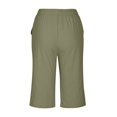 thumbnail image 5 of HKYNLAG Linen Shorts for Women 2026 Drawstring High Waist Knee Length Bermuda Short Loose Comfy Casual Summer Shorts with Pocket Army Green M, 5 of 5