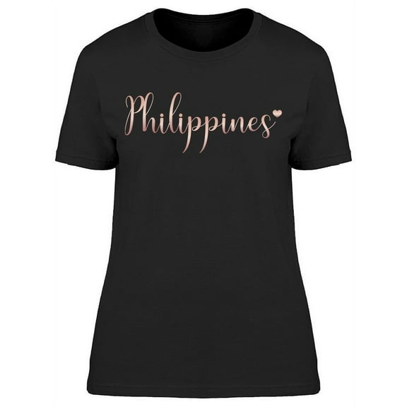 Philippines Cursive Little Heart T-Shirt Women -Image by Shutterstock, Female Large