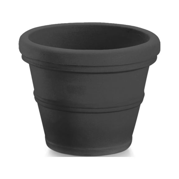 Crescent Garden (#BC2616SC94) Turin Planter, Black 16"