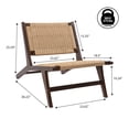thumbnail image 3 of JONATHAN Y Parker Mid-Century Modern Woven Seagrass Wood Armless Indoor Lounge Chair, Dark Brown, RLX1000B, 3 of 5
