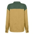 thumbnail image 5 of IROINNID Women's Short Shacket Jacket Stripes Long Sleeve Casual Stripe Patchwork Long Cardigan Tops jjj, Green, 5 of 7