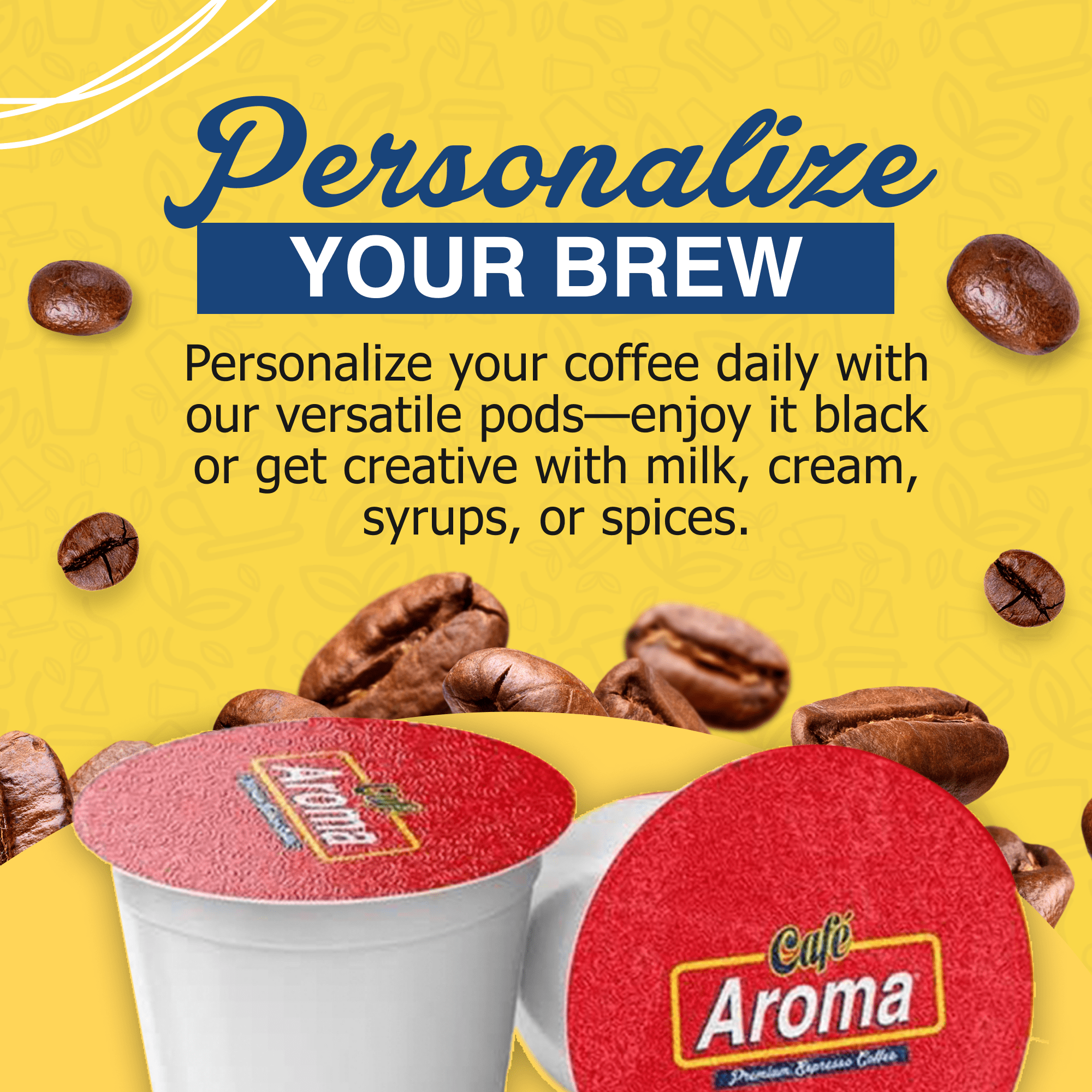 Cafe Aroma Espresso Capsules (40 Count); Pods Compatible with Nespresso OriginalLine Machines