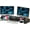Black, variant on Vintage Wooden Dual Monitor Stand Riser with Storage Drawer