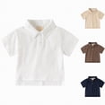 thumbnail image 5 of NIEWTR Toddler Boys Polo Shirt Lightweight Short Sleeve Polo for Running Playground and Outdoor Play（Khaki,3-4 Years), 5 of 8