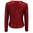 thumbnail image 4 of Unir Loose Fit Short Sequin Stand Collar Jacket, Glitter Open Front Party Outer Coat, Lightweight Evening Layering Garment, 1 Piece Outfit, S-XXL Plus Size Friendly, 4 of 5