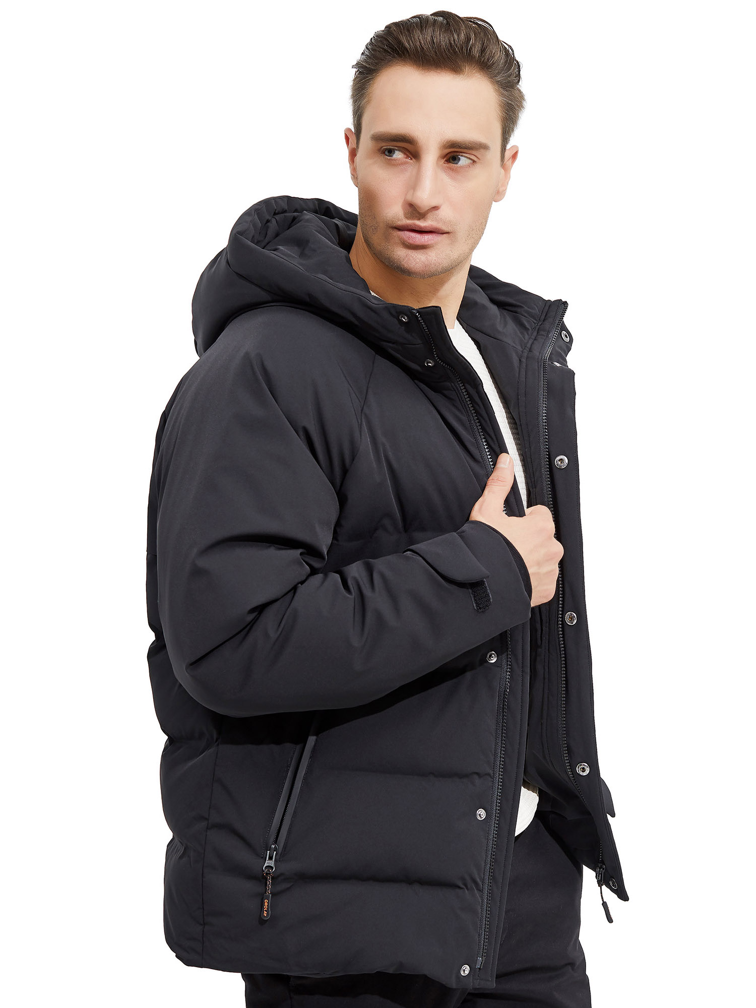 Orolay Men's Winter Down Jacket with Adjustable Drawstring Hood Ribbed Cuff - image 2 of 5